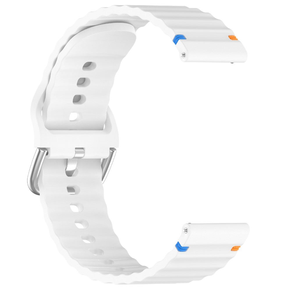  Klockarmband 22 mm Silikon Wave Design Vit