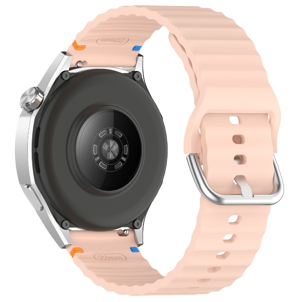  Klockarmband 22 mm Silikon Wave Design Rosa
