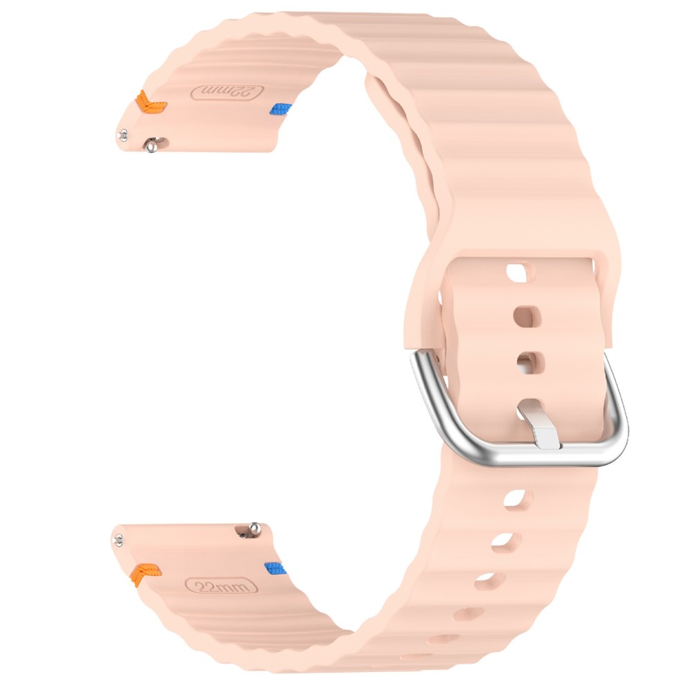  Klockarmband 22 mm Silikon Wave Design Rosa