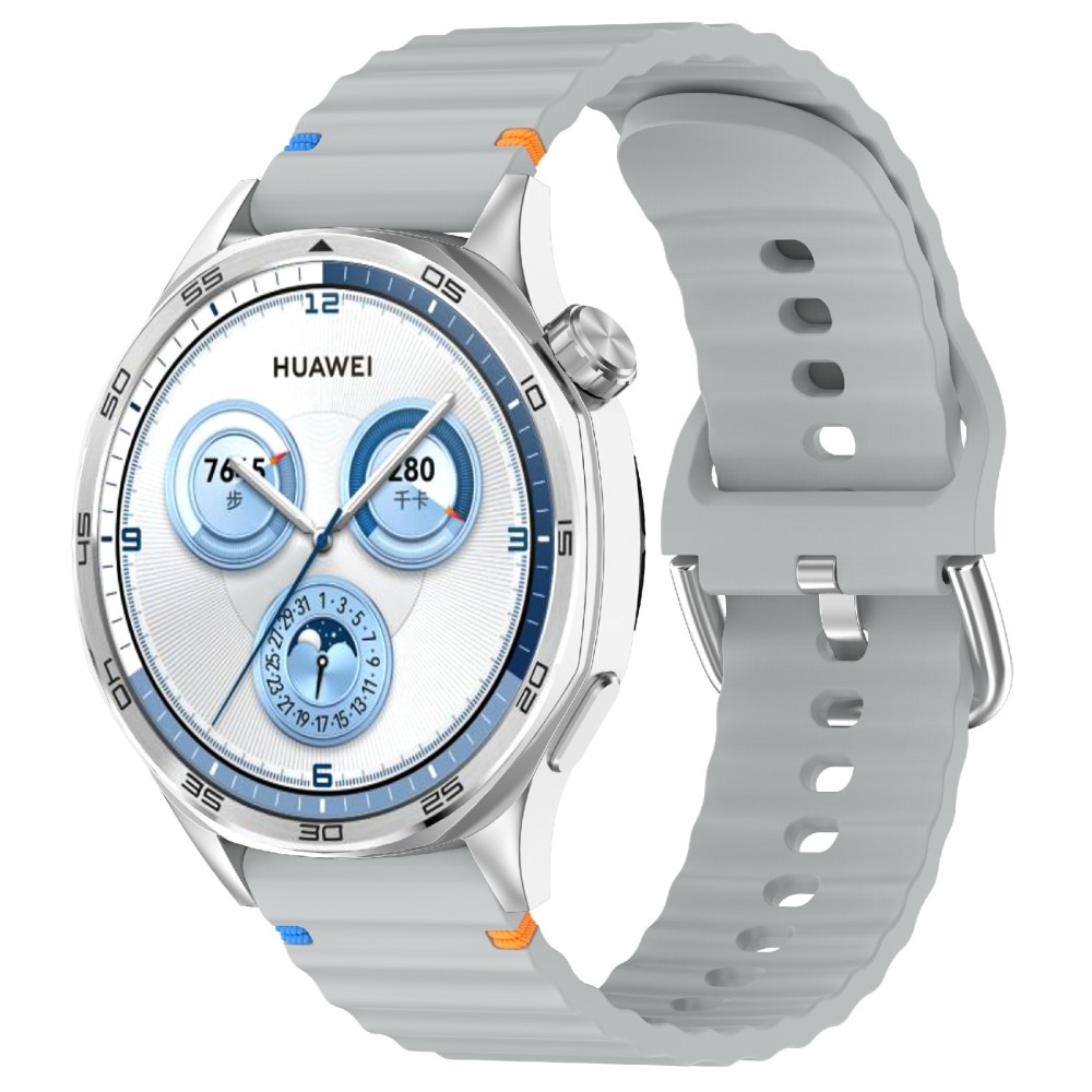  Klockarmband 22 mm Silikon Wave Design Grå