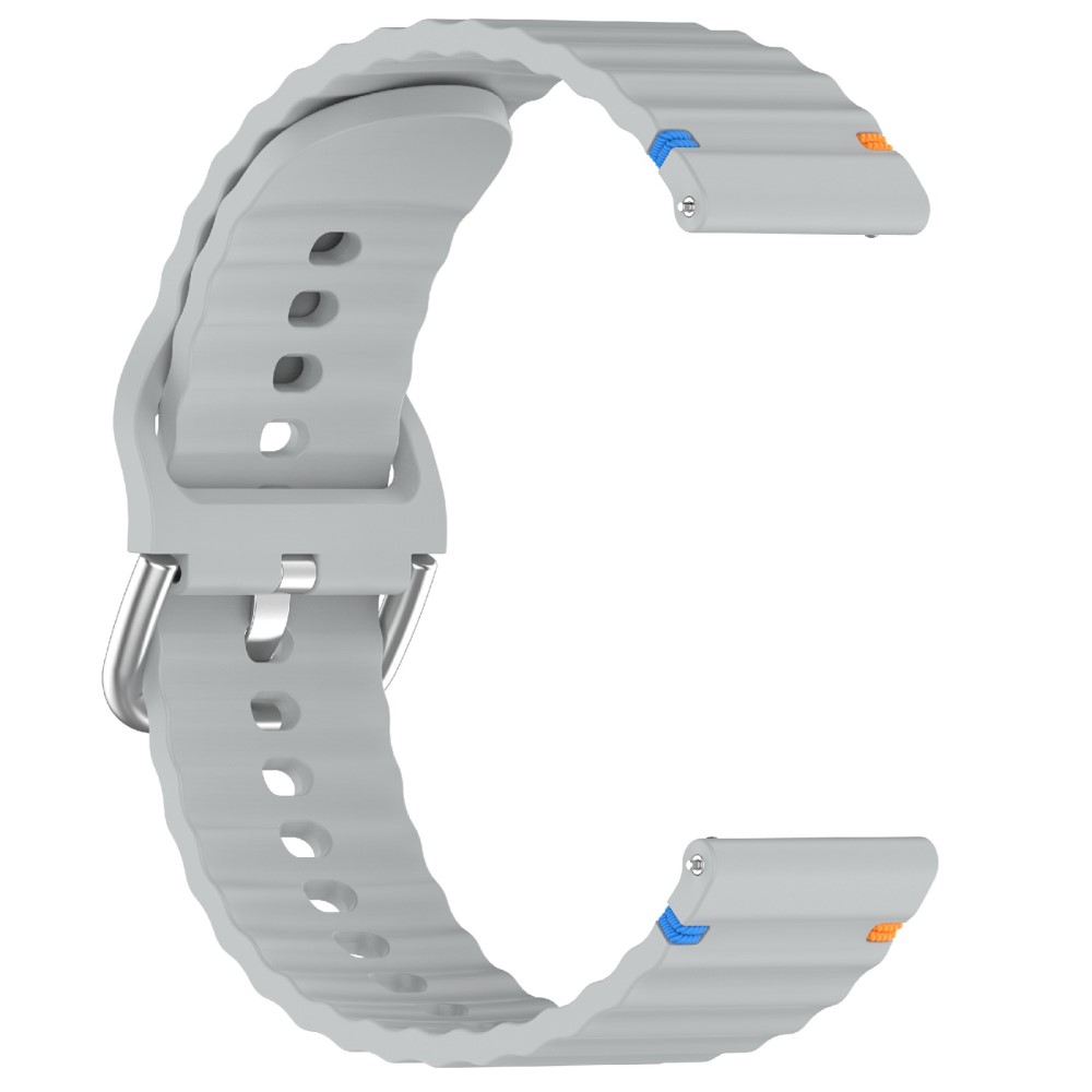  Klockarmband 22 mm Silikon Wave Design Grå