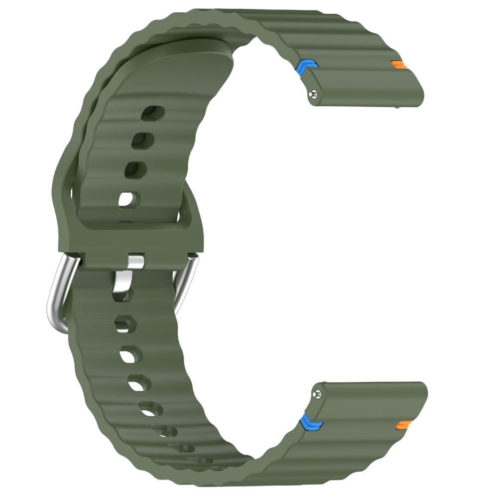  Klockarmband 22 mm Silikon Wave Design Militär Grön