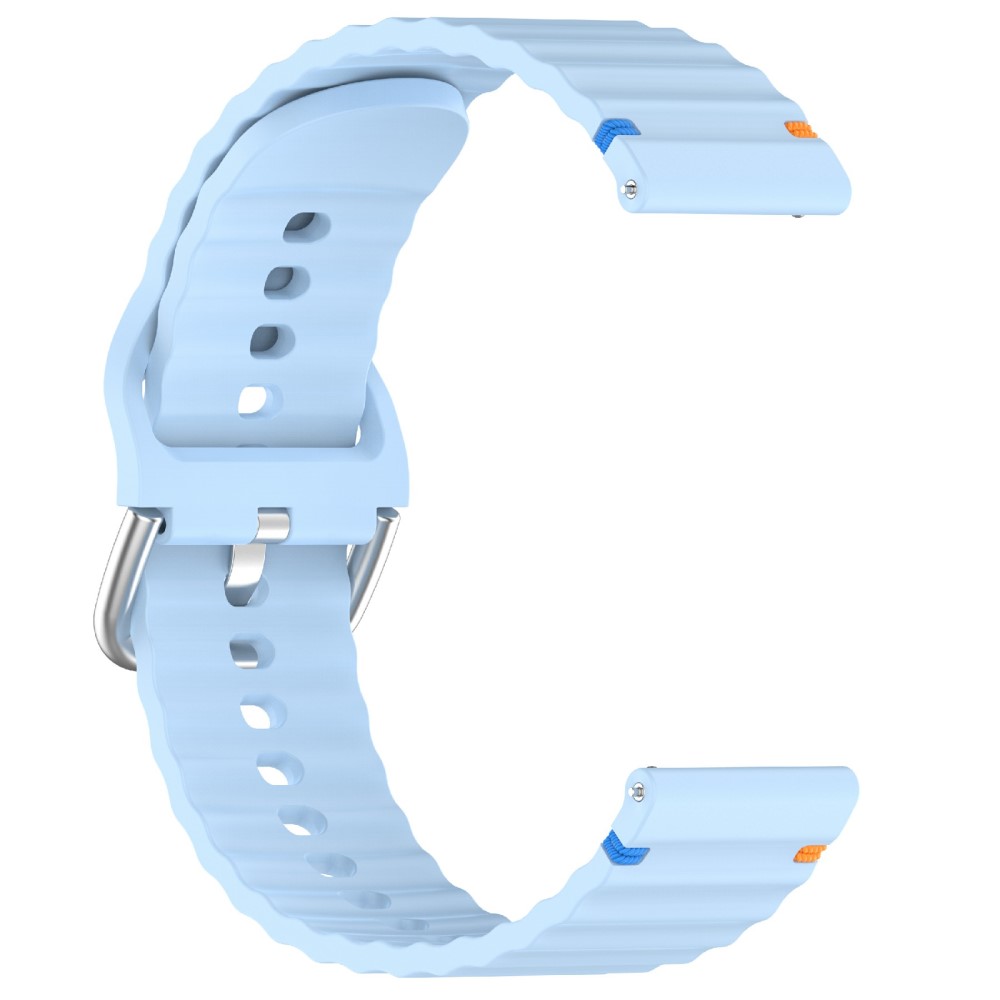  Klockarmband 22 mm Silikon Wave Design Ljus Blå