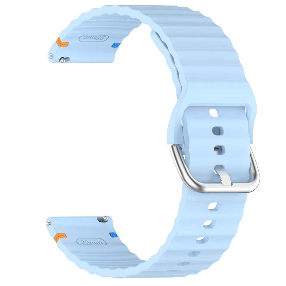  Klockarmband 22 mm Silikon Wave Design Ljus Blå