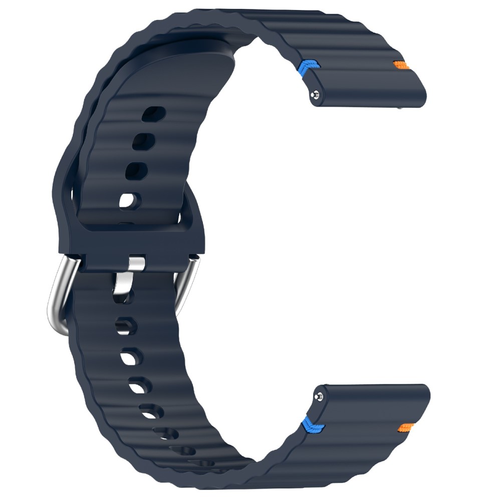  Klockarmband 22 mm Silikon Wave Design Mörk Blå
