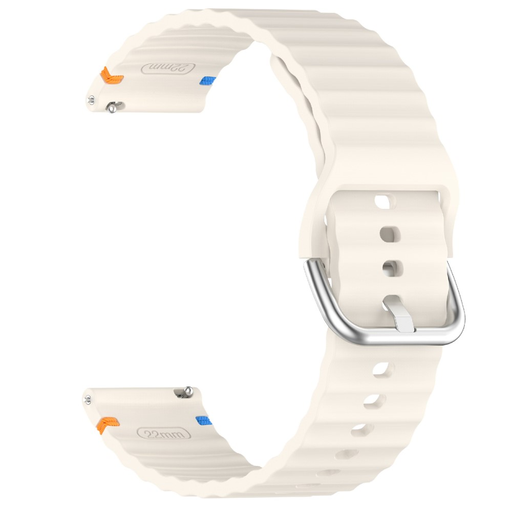  Klockarmband 22 mm Silikon Wave Design Off White