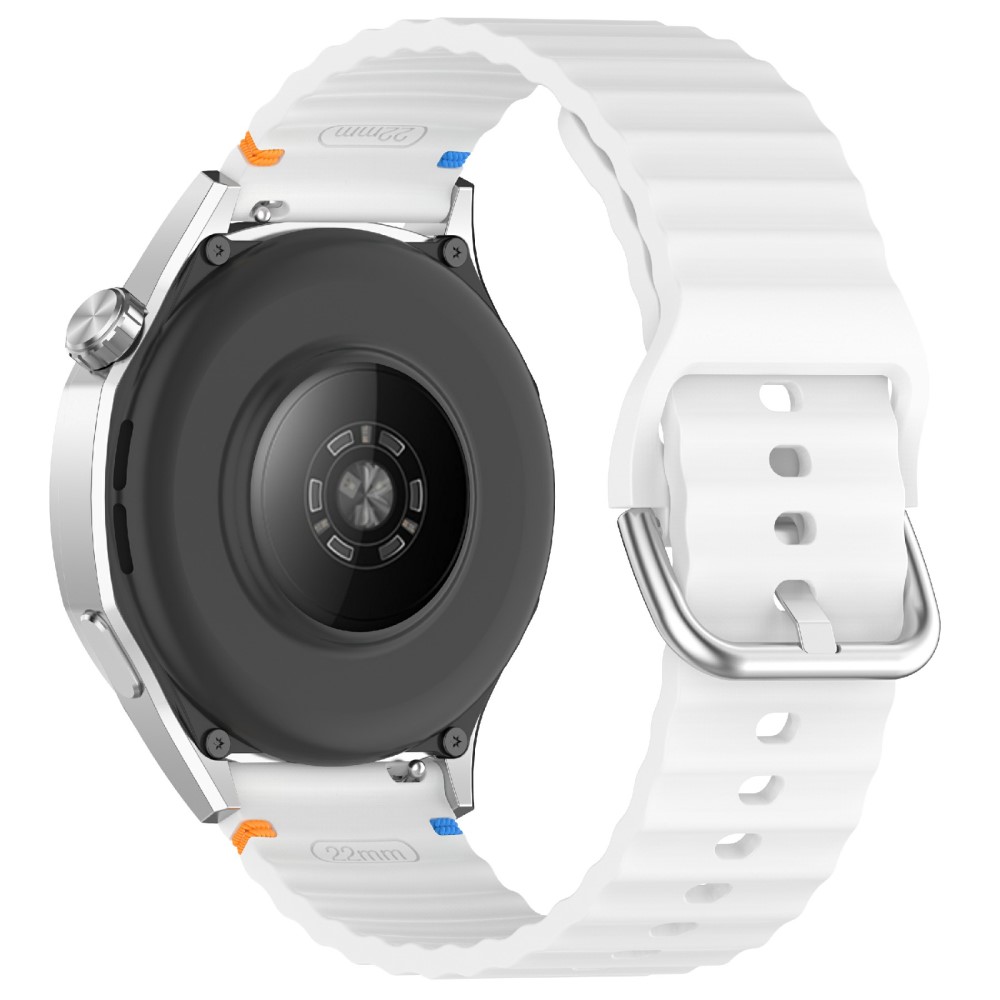  Klockarmband 20 mm Silikon Wave Design Vit