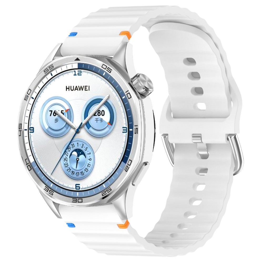  Klockarmband 20 mm Silikon Wave Design Vit