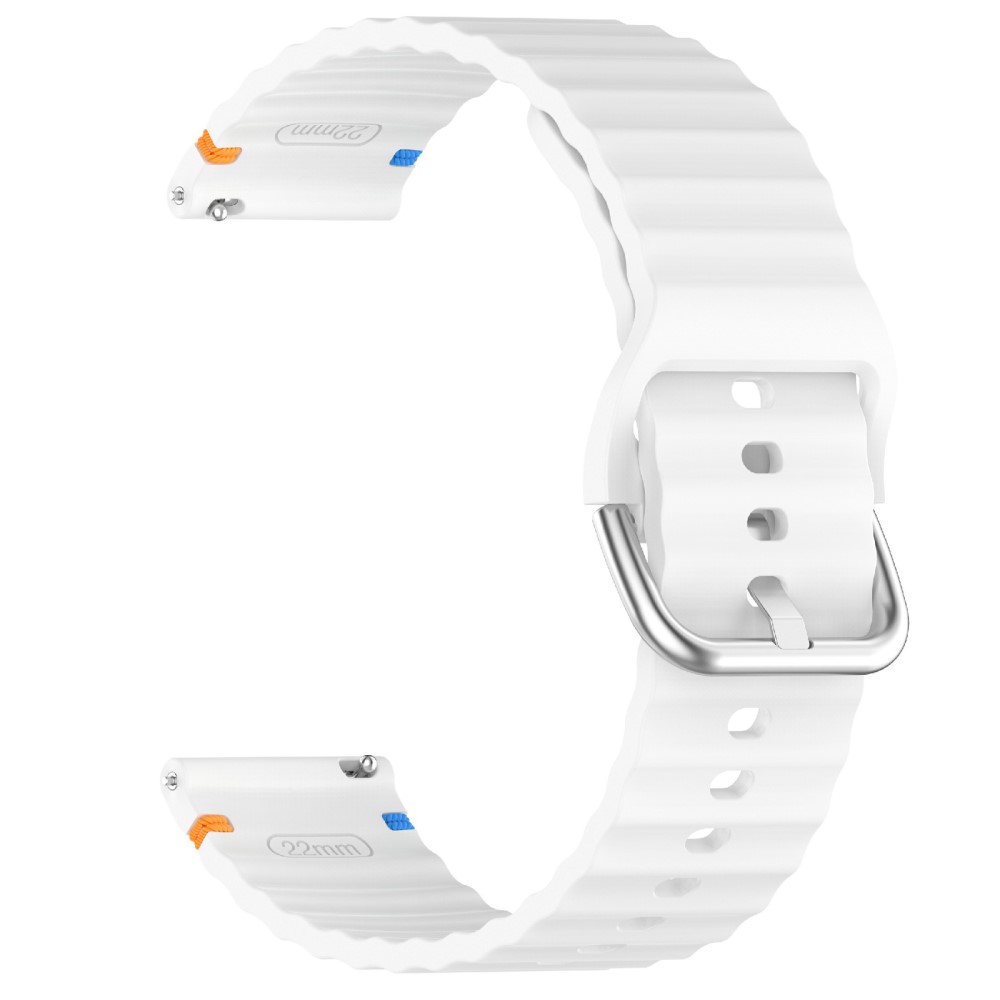  Klockarmband 20 mm Silikon Wave Design Vit