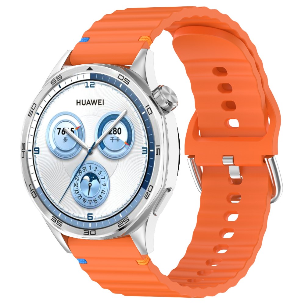  Klockarmband 20 mm Silikon Wave Design Orange