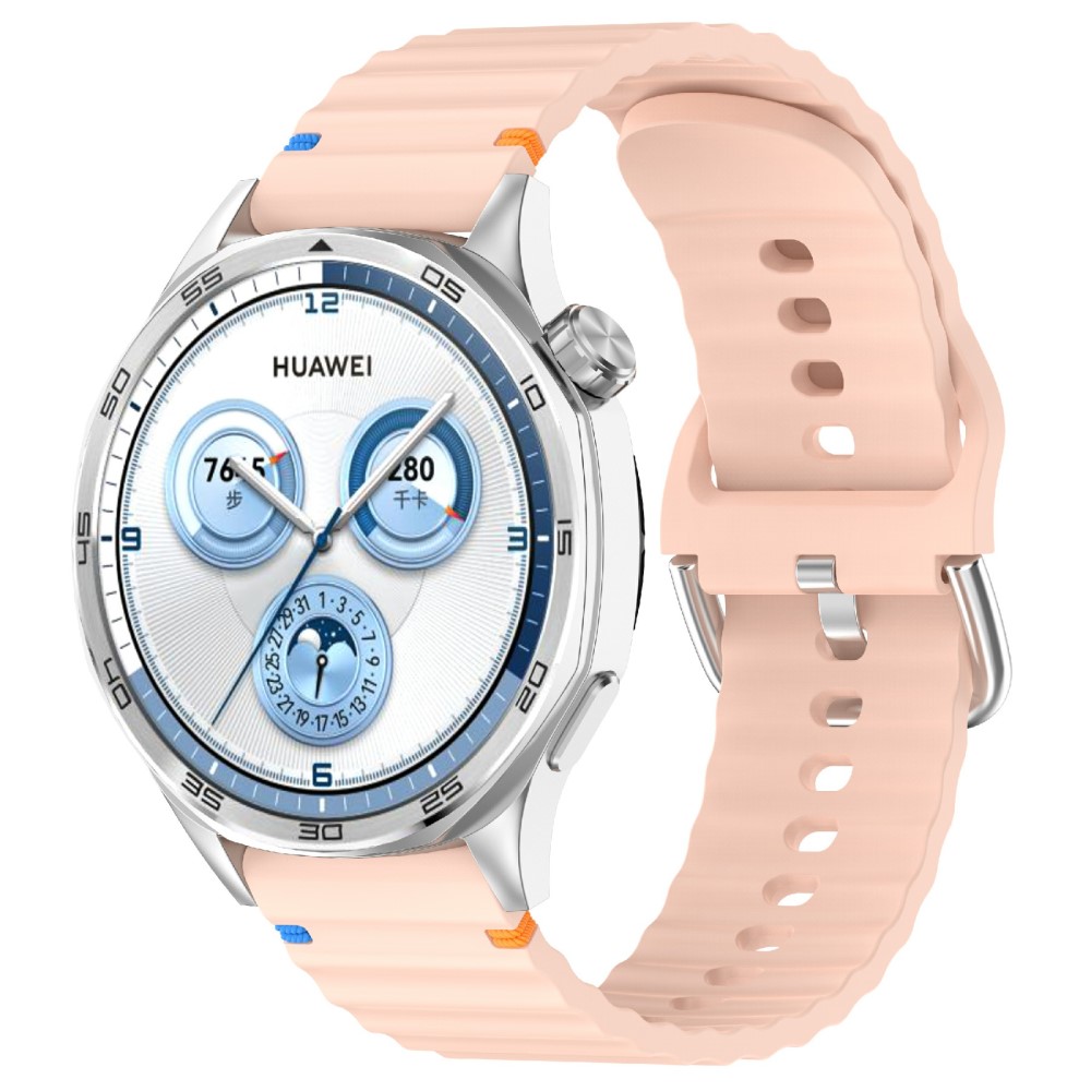  Klockarmband 20 mm Silikon Wave Design Rosa