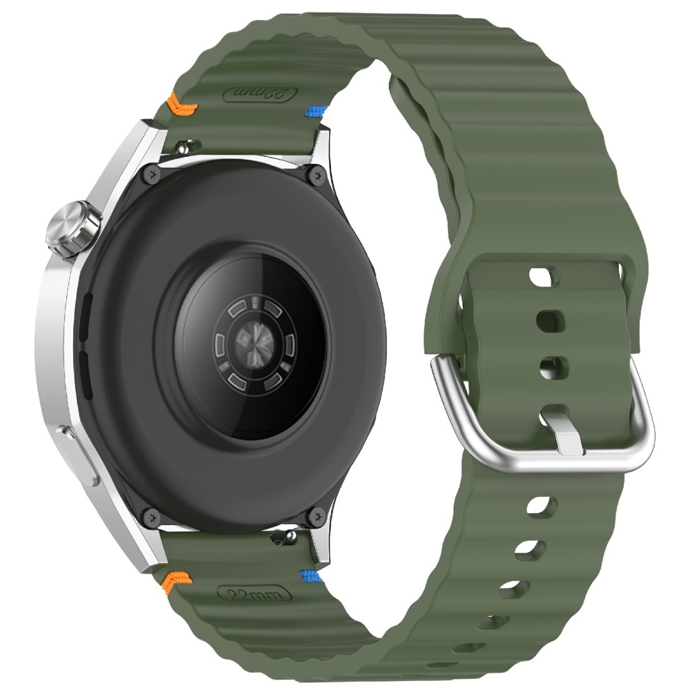 Klockarmband 20 mm Silikon Wave Design Militär Grön
