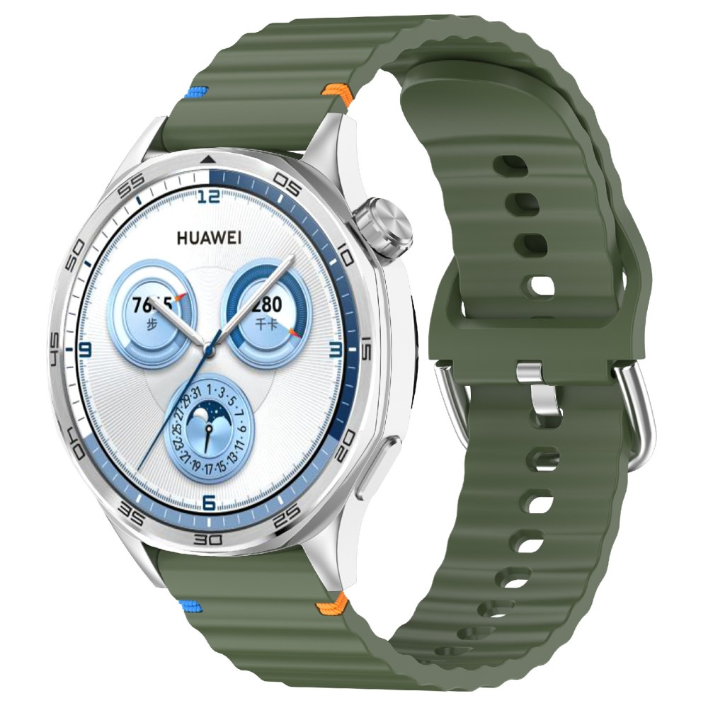  Klockarmband 20 mm Silikon Wave Design Militär Grön