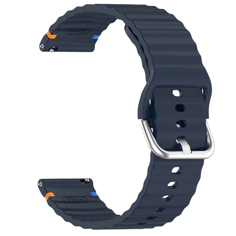  Klockarmband 20 mm Silikon Wave Design Mörk Blå