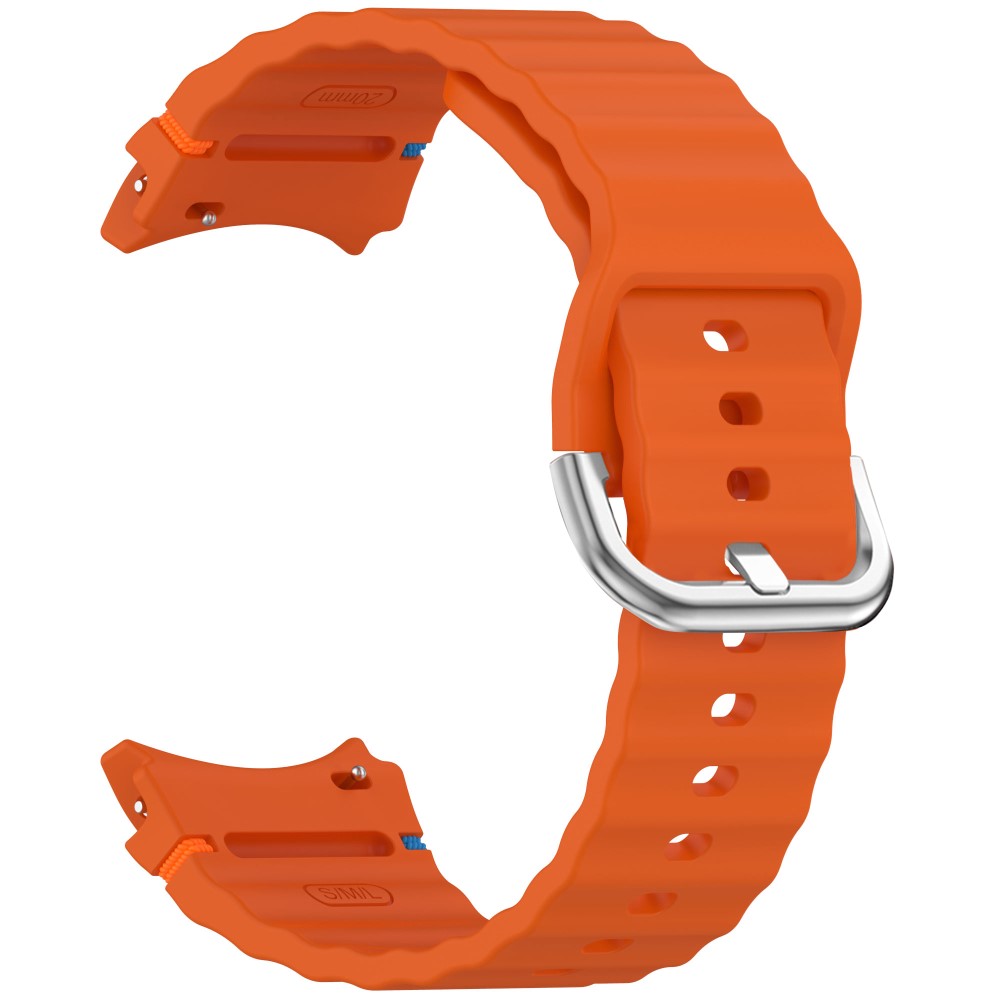  Galaxy Watch 5/5 Pro/6/7/FE Armband Silikon Wave Design Orange