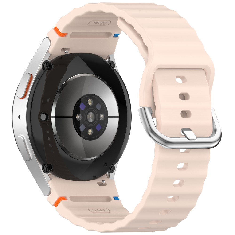  Galaxy Watch 5/5 Pro/6/7/FE Armband Silikon Wave Design Rosa