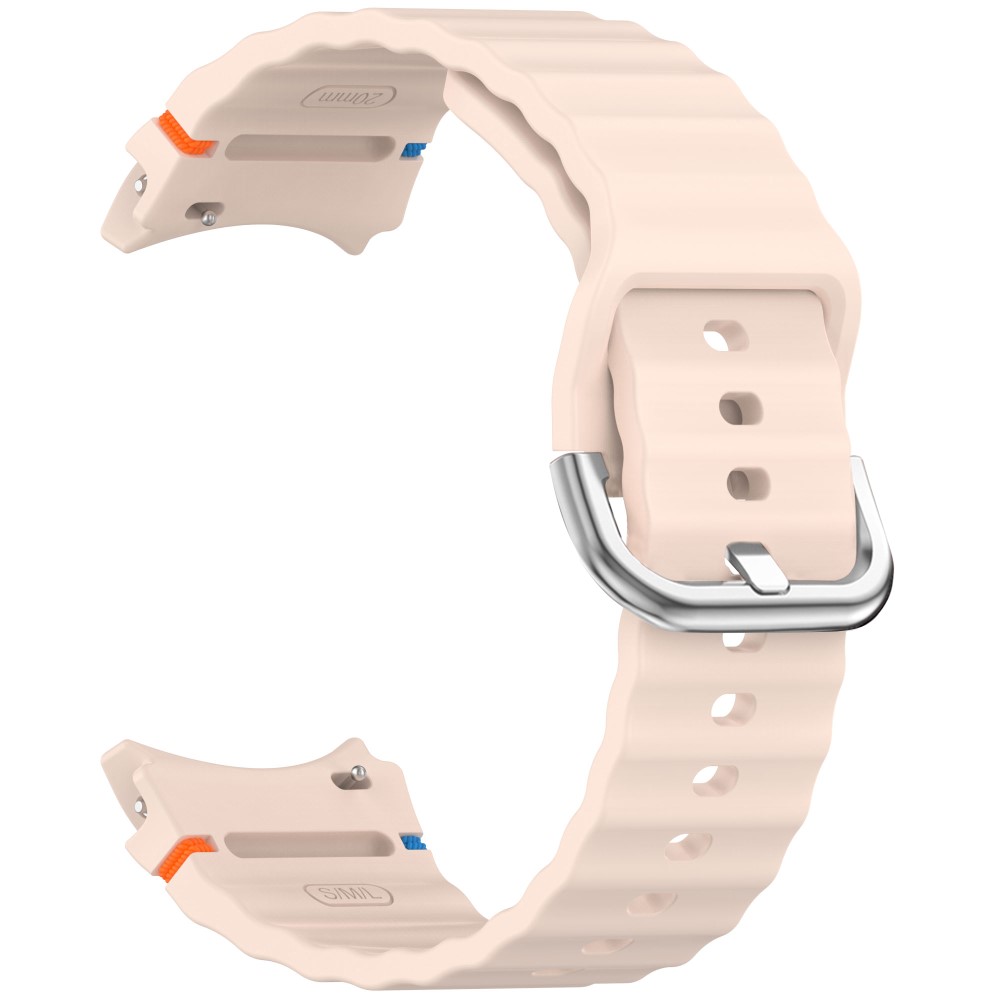  Galaxy Watch 5/5 Pro/6/7/FE Armband Silikon Wave Design Rosa