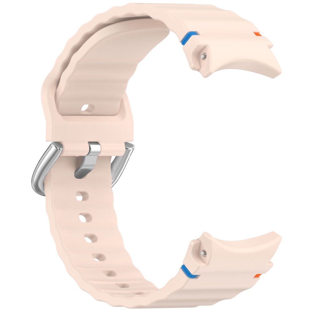  Galaxy Watch 5/5 Pro/6/7/FE Armband Silikon Wave Design Rosa