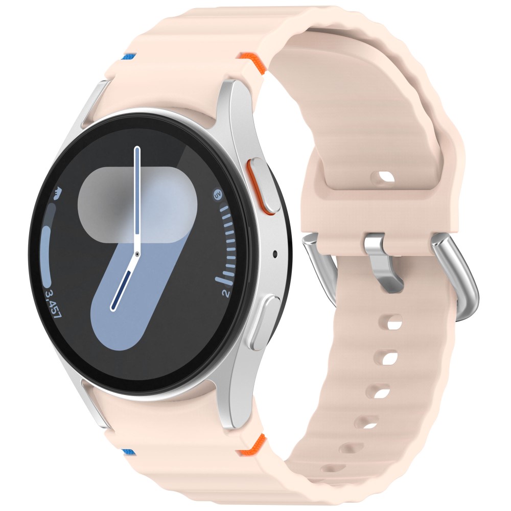  Galaxy Watch 5/5 Pro/6/7/FE Armband Silikon Wave Design Rosa