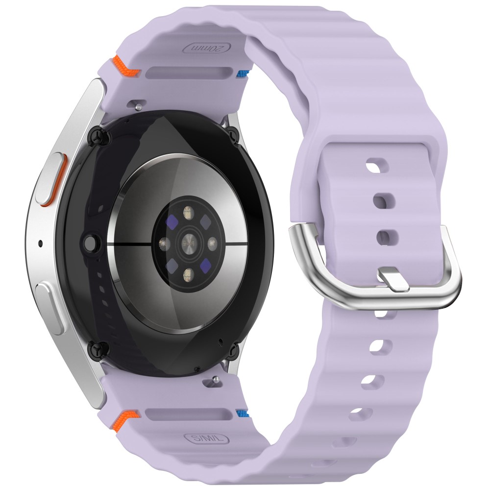  Galaxy Watch 5/5 Pro/6/7/FE Armband Silikon Wave Design Lila