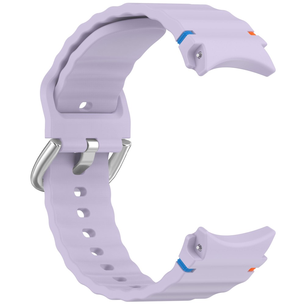  Galaxy Watch 5/5 Pro/6/7/FE Armband Silikon Wave Design Lila