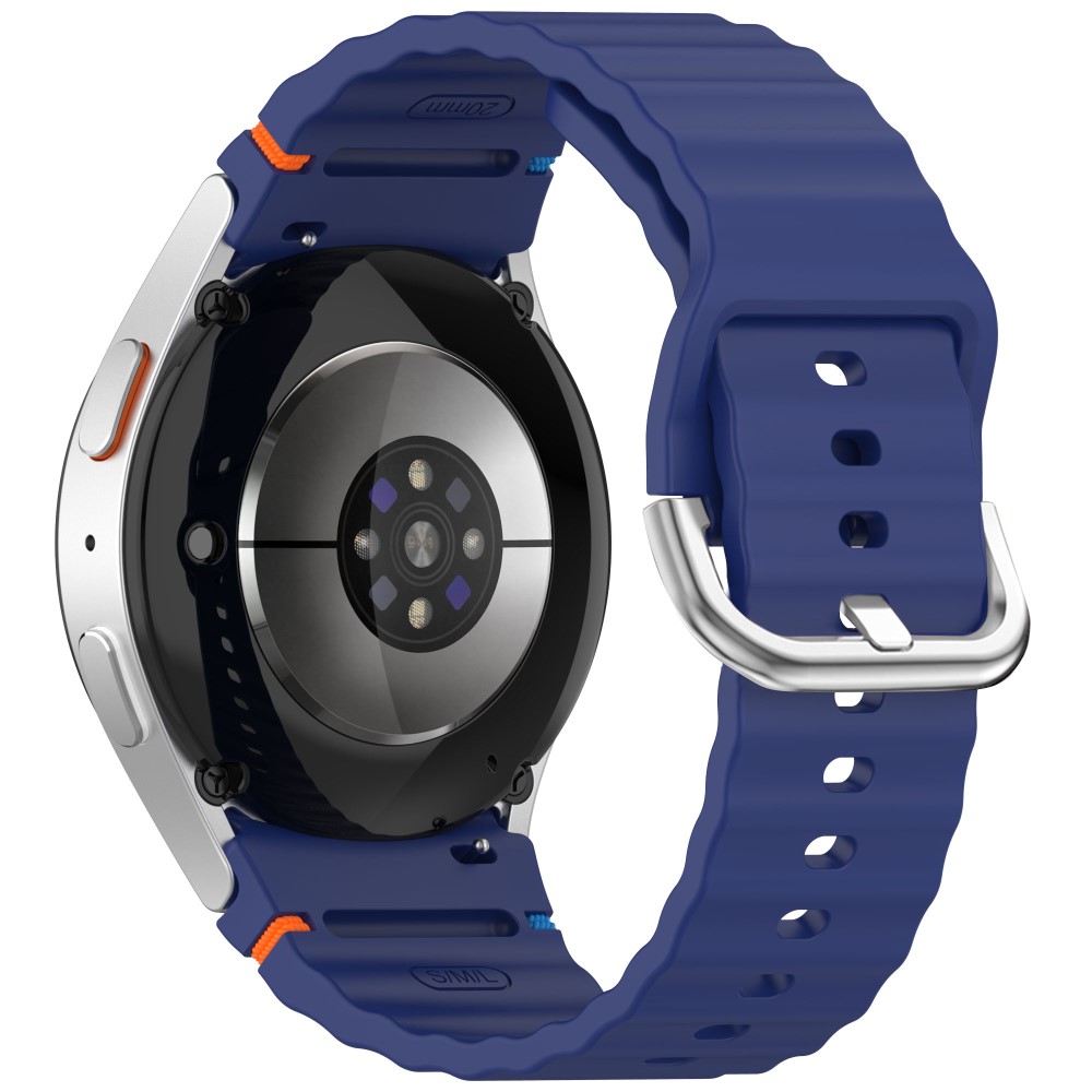  Galaxy Watch 5/5 Pro/6/7/FE Armband Silikon Wave Design Blå