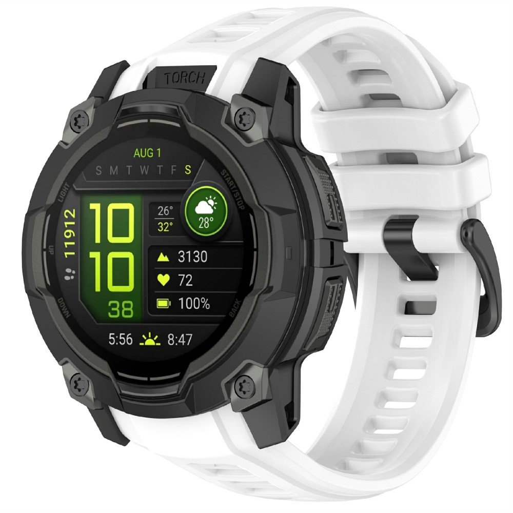  Garmin Instinct 3 45 mm Klockarmband Silikon Vit