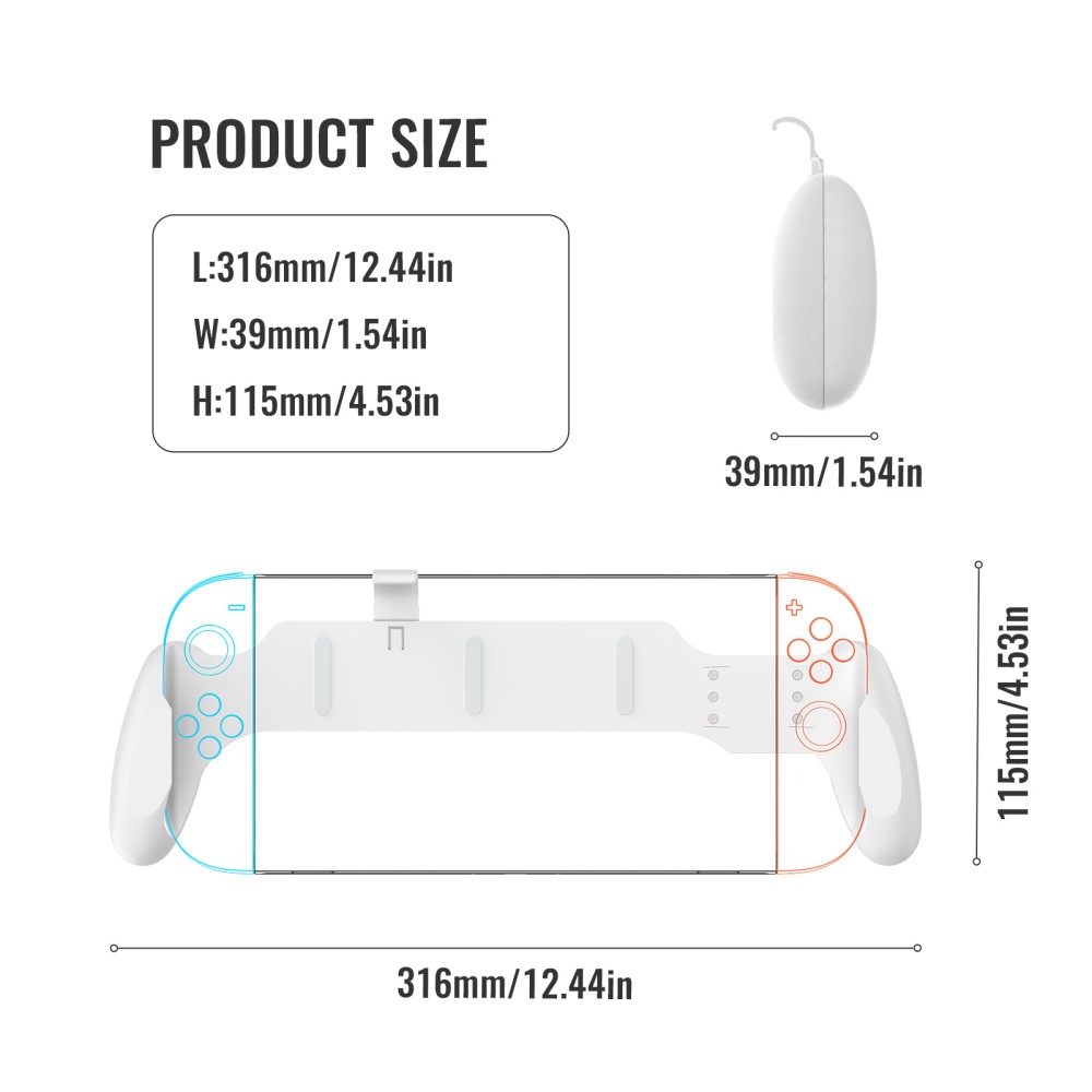 JYS JYS Nintendo Switch / Switch 2 Ergonomiskt Grepp Vit