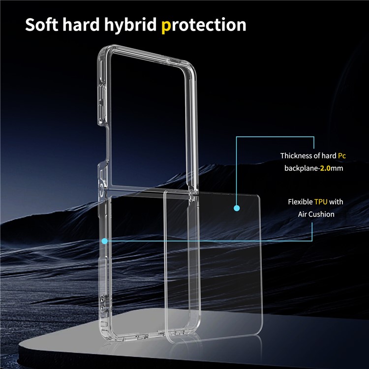  Samsung Galaxy Z Flip 7 Skal TPU / Akryl Transparent