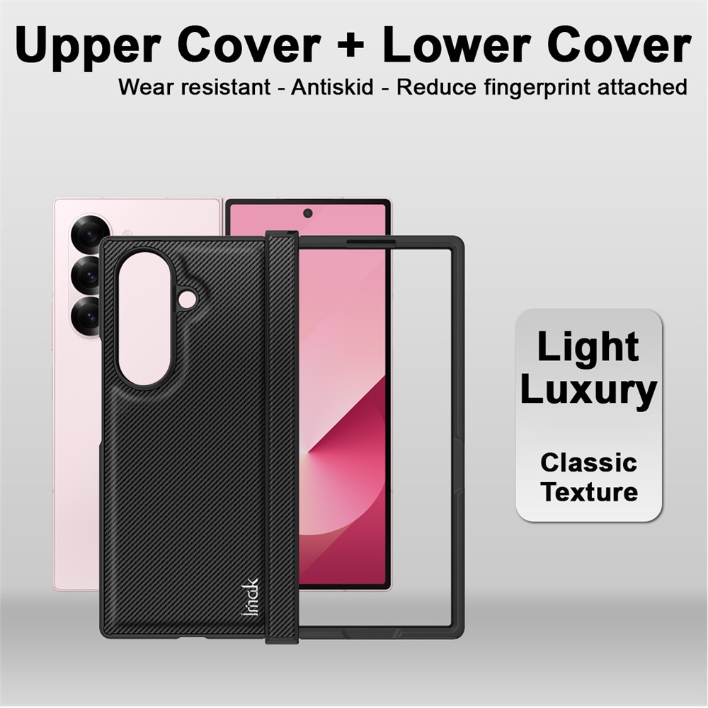 IMAK IMAK Samsung Galaxy Z Fold 7 Skal Kolfiber Textur Svart