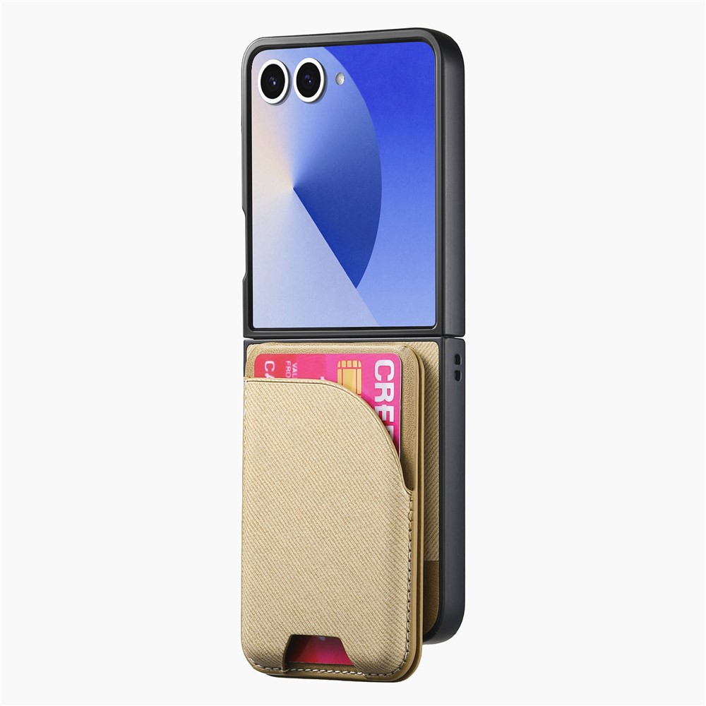  Galaxy Z Flip 7 Skal Inkl. Avtagbart Kortfack Läder Khaki