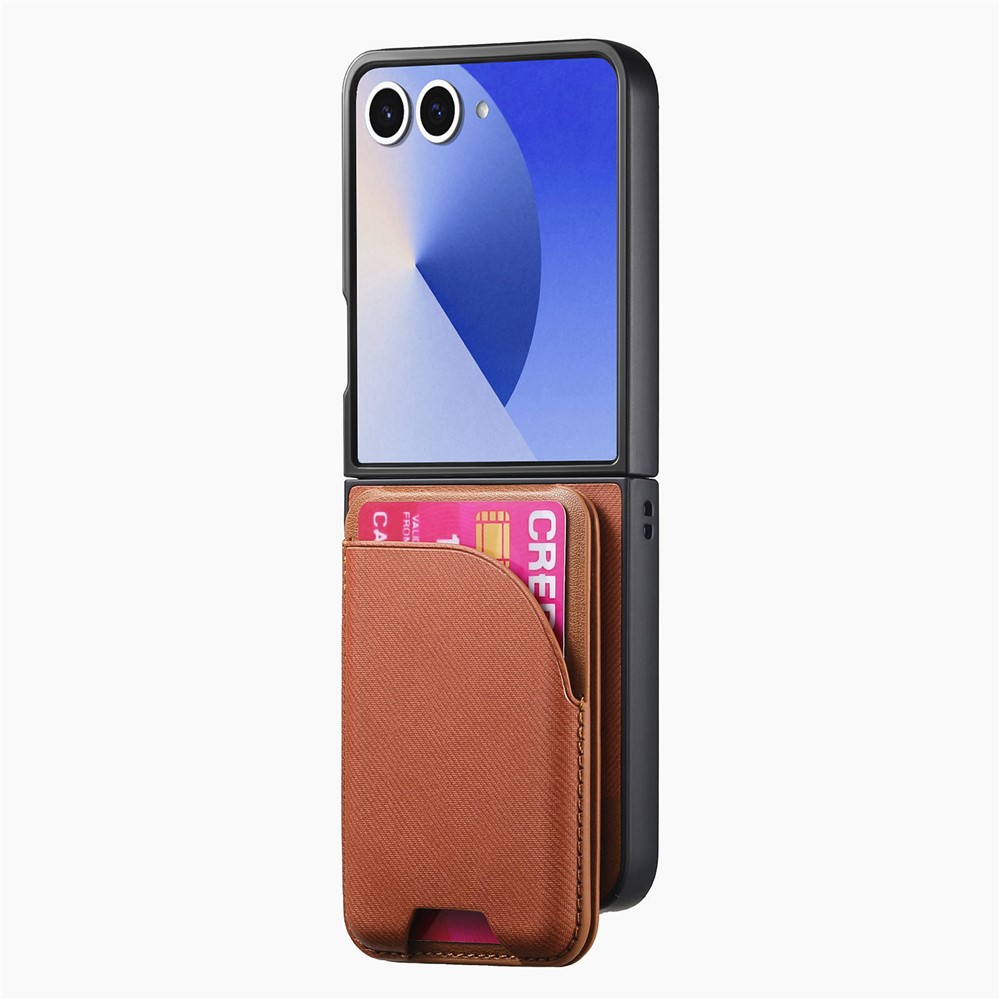  Galaxy Z Flip 7 Skal Inkl. Avtagbart Kortfack Läder Brun