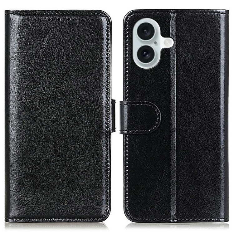  iPhone 17 Fodral Crazy Horse Läder Svart