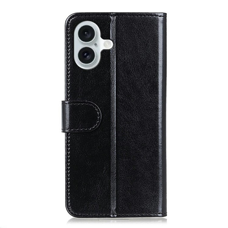  iPhone 17 Fodral Crazy Horse Läder Svart