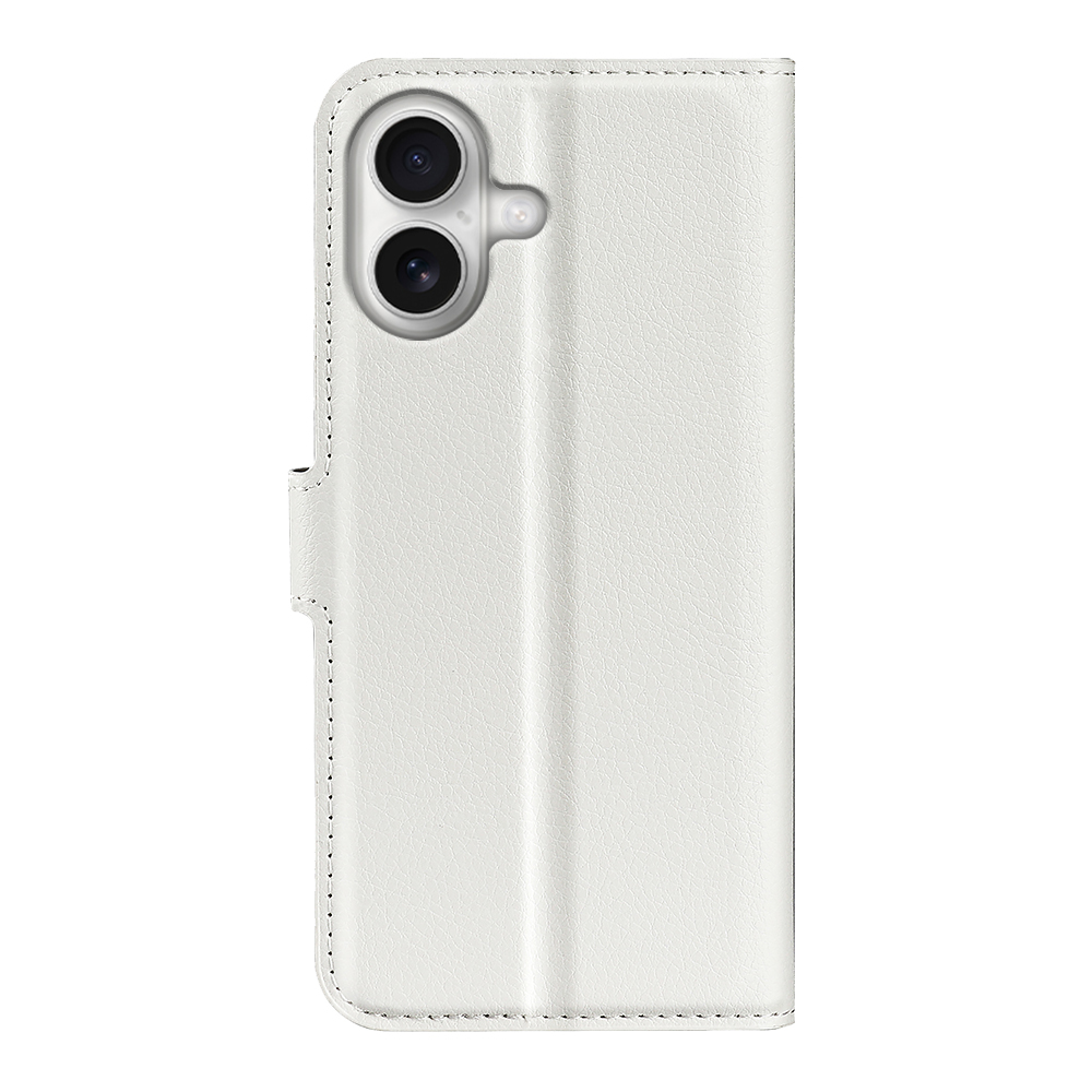 iPhone 17 Fodral Litchi Läder Vit