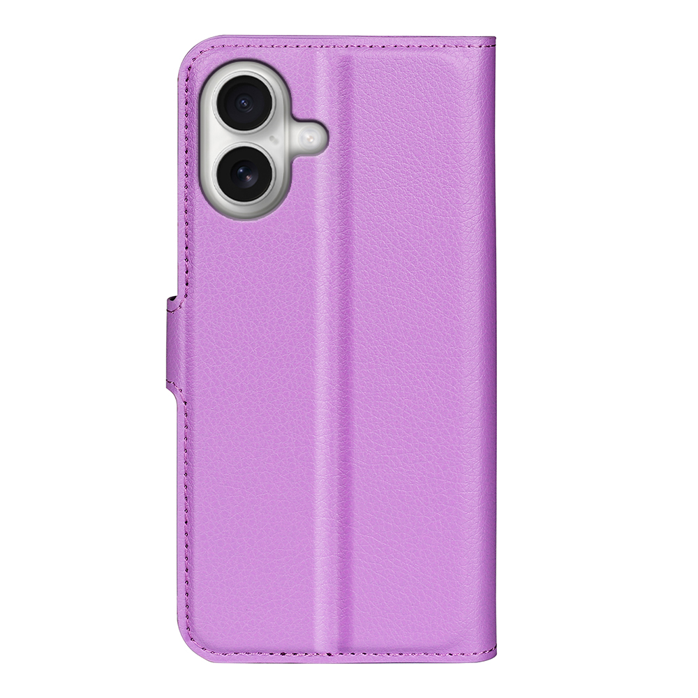  iPhone 17 Fodral Litchi Läder Lila