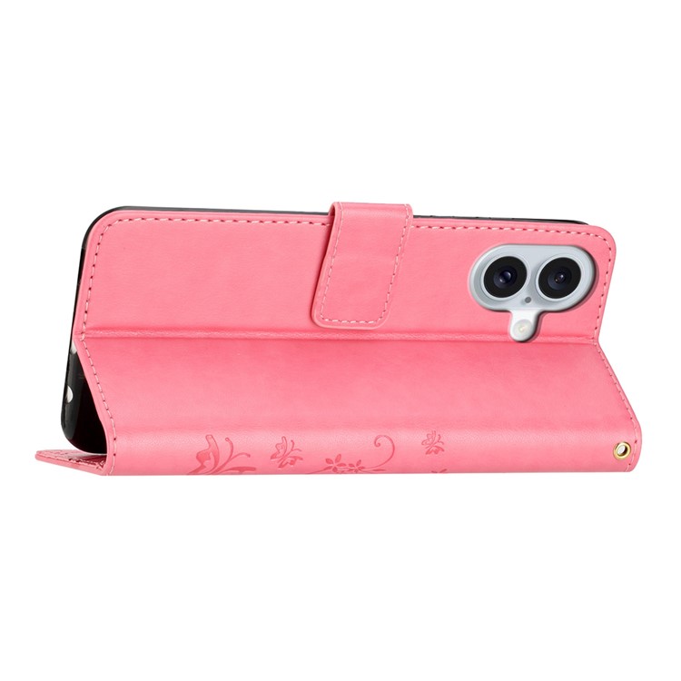  iPhone 17 Fodral Med Blommigt Tryck Rosa