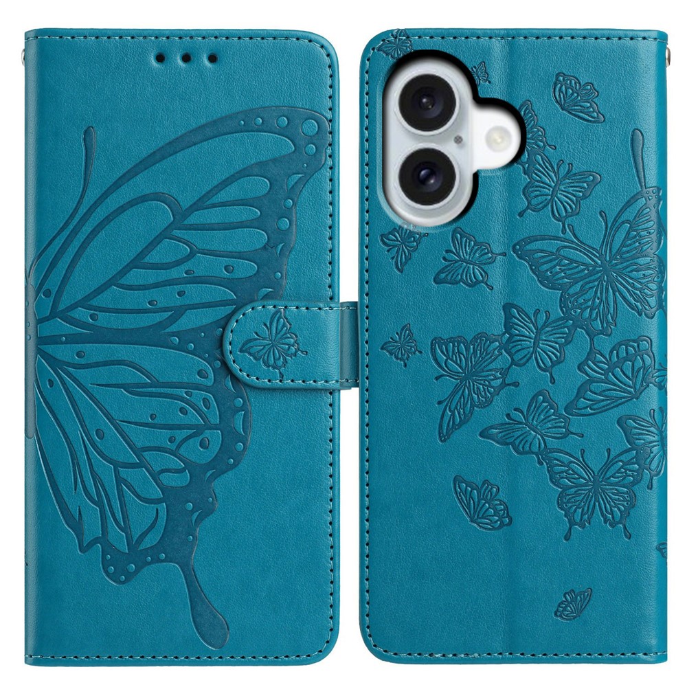  iPhone 17 Fodral Med Fjäril Tryck Blå
