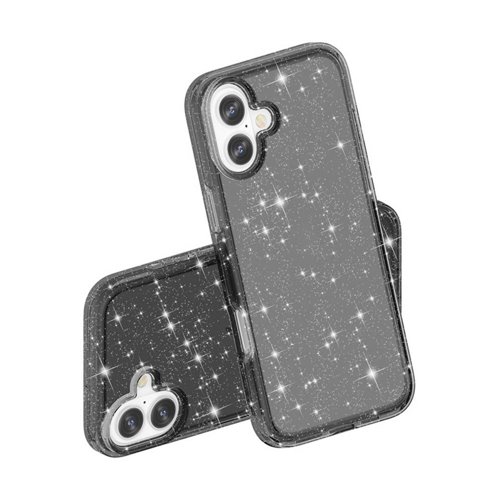  iPhone 17 Skal Hybrid Glitter Svart