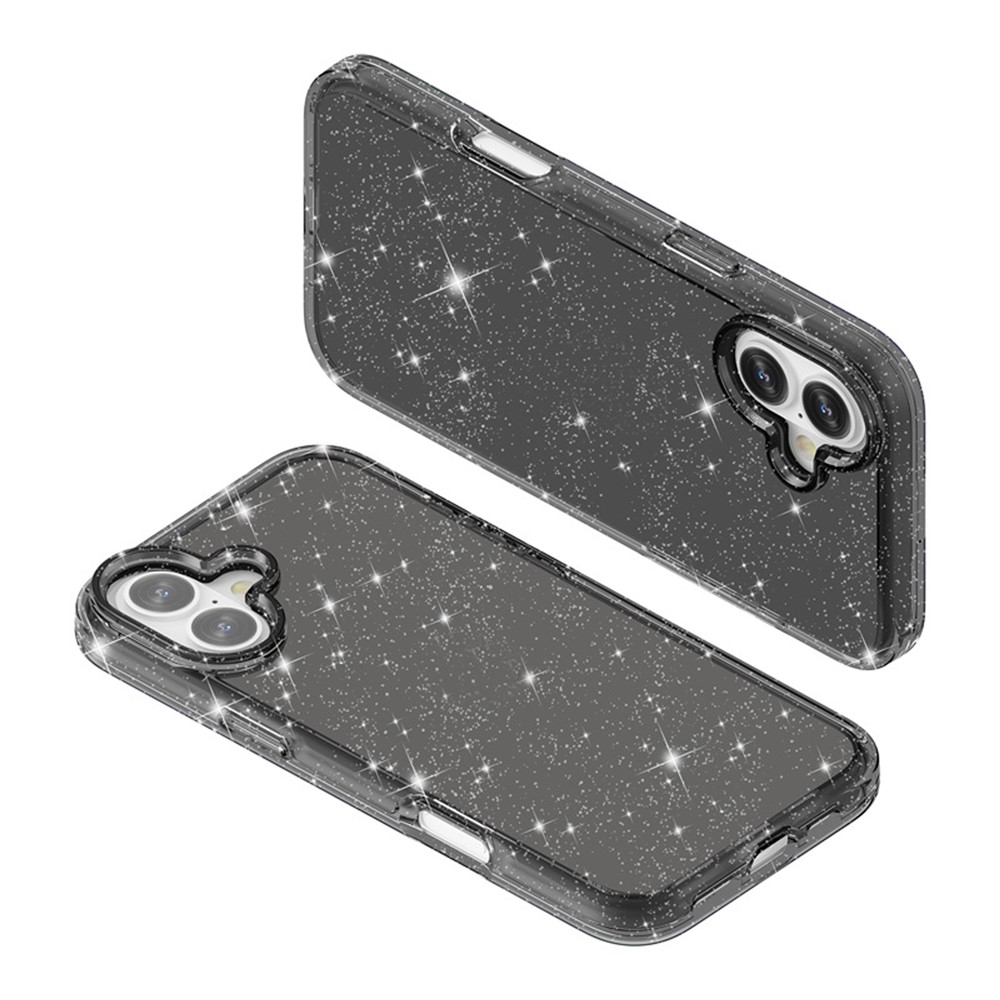  iPhone 17 Skal Hybrid Glitter Svart