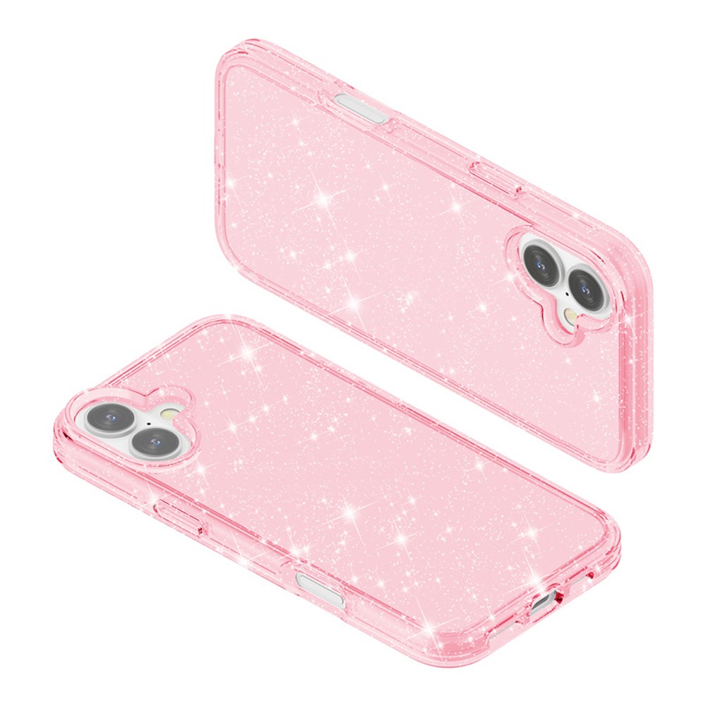  iPhone 17 Skal Hybrid Glitter Rosa