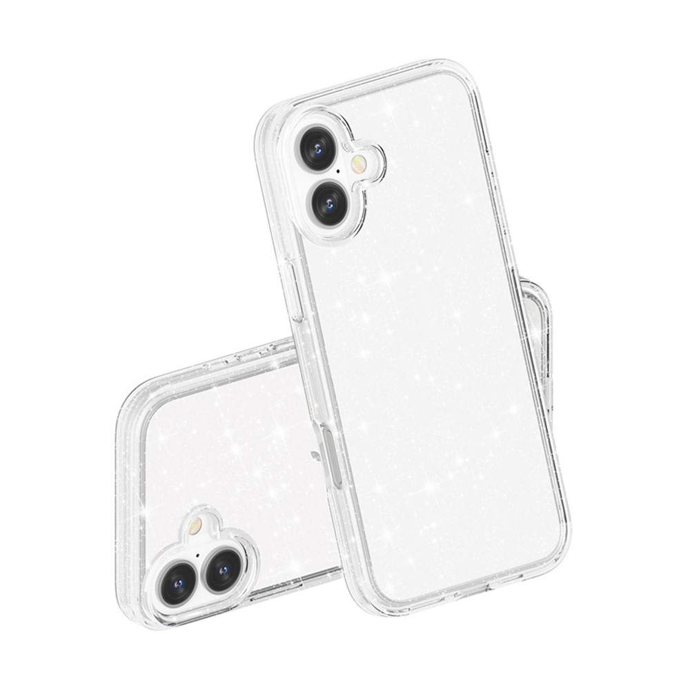  iPhone 17 Skal Hybrid Glitter Vit