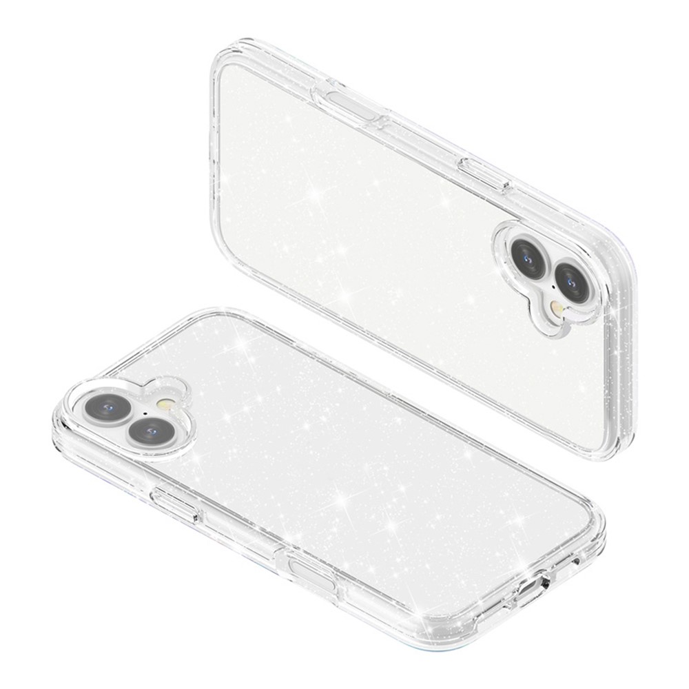  iPhone 17 Skal Hybrid Glitter Vit