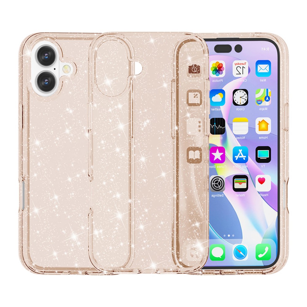  iPhone 17 Skal Hybrid Glitter Guld