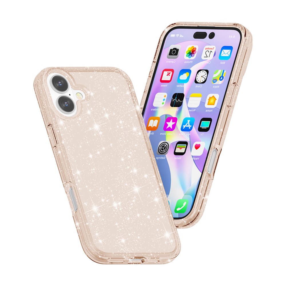  iPhone 17 Skal Hybrid Glitter Guld