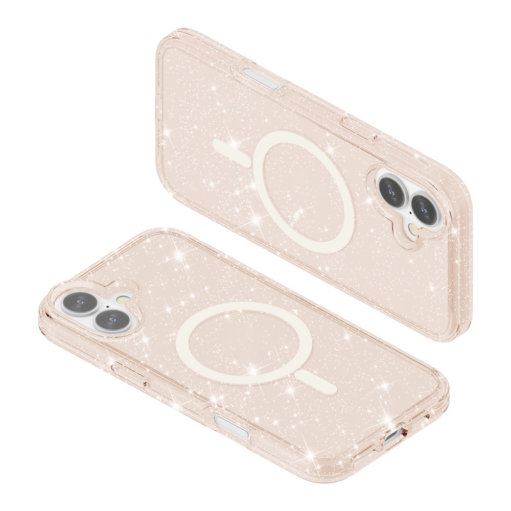  iPhone 17 Skal MagSafe Hybrid Glitter Guld