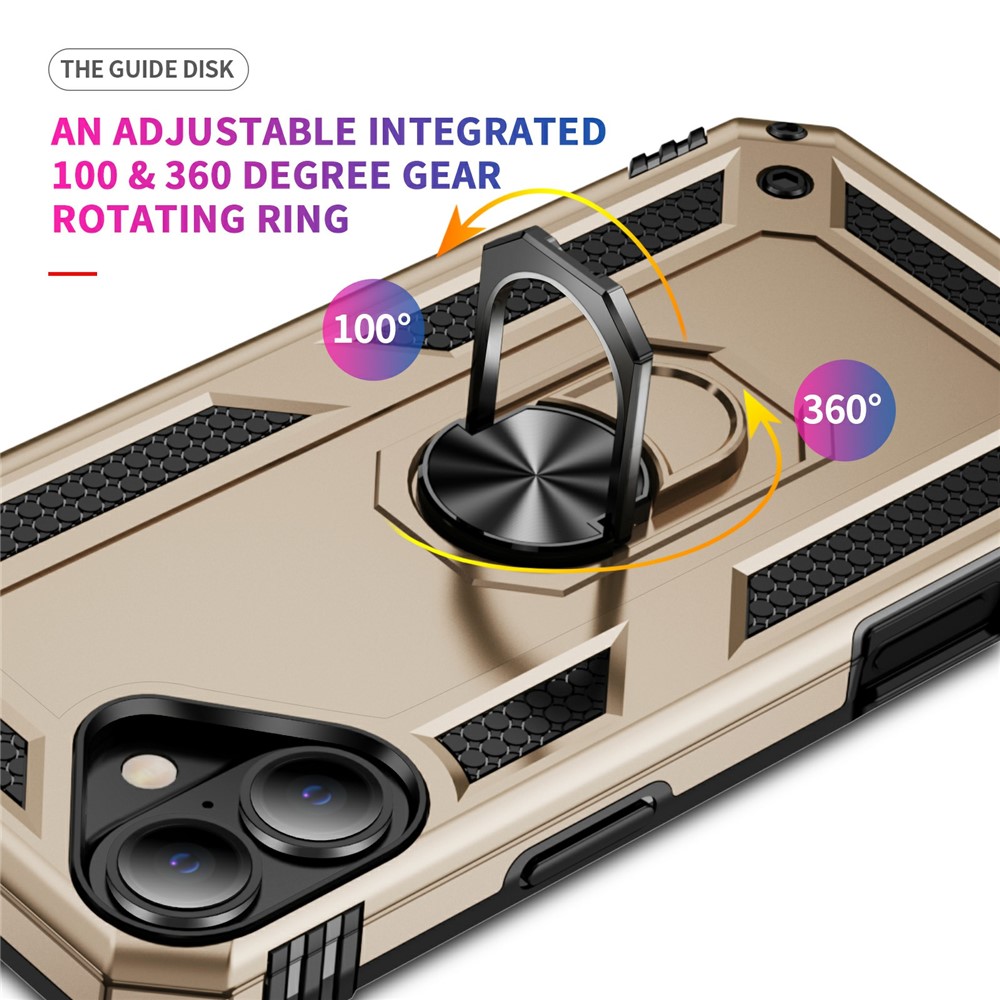  iPhone 17 Skal Shockproof Hybrid Ring Guld