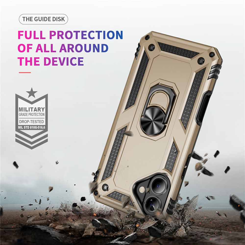  iPhone 17 Skal Shockproof Hybrid Ring Guld
