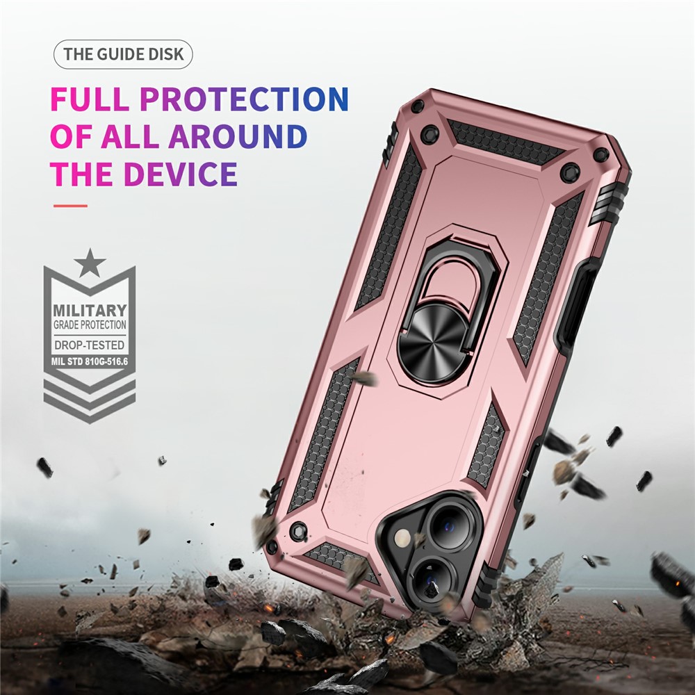  iPhone 17 Skal Shockproof Hybrid Ring Roséguld