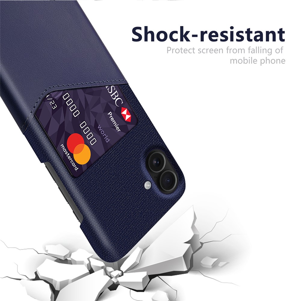  iPhone 17 Skal Med Kortfack Läder Blå